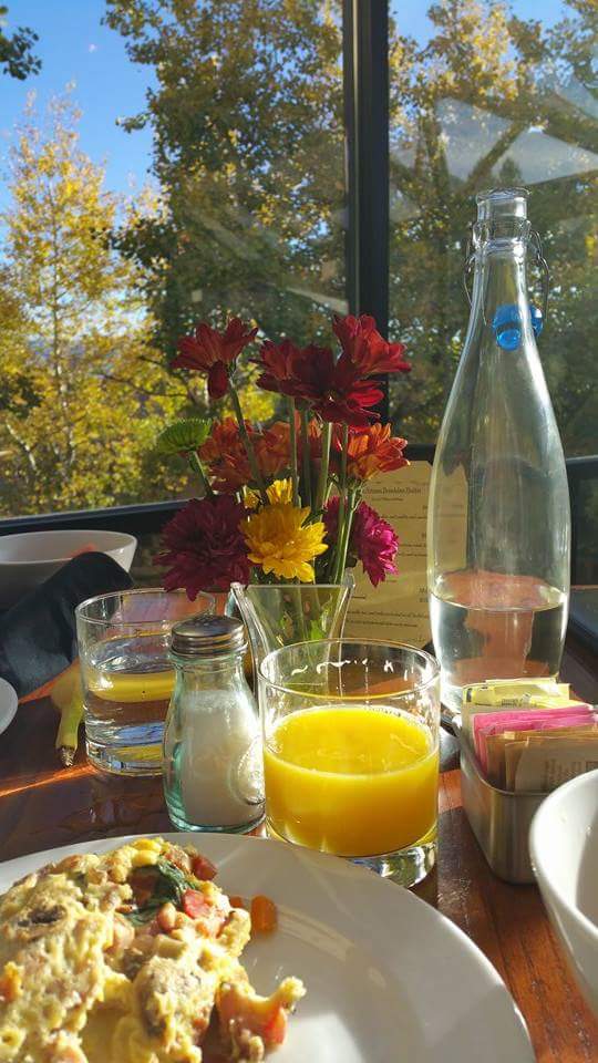 Our last morning at breakfast. Such a pretty picture - literally!